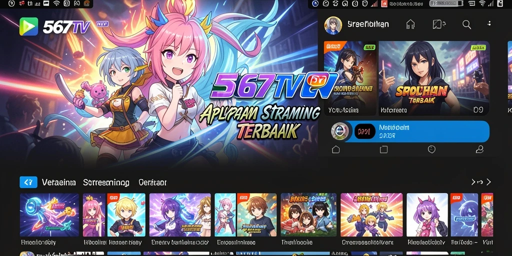 Screenshot gameplay 567TV menampilkan beragam pilihan anime yang menarik.