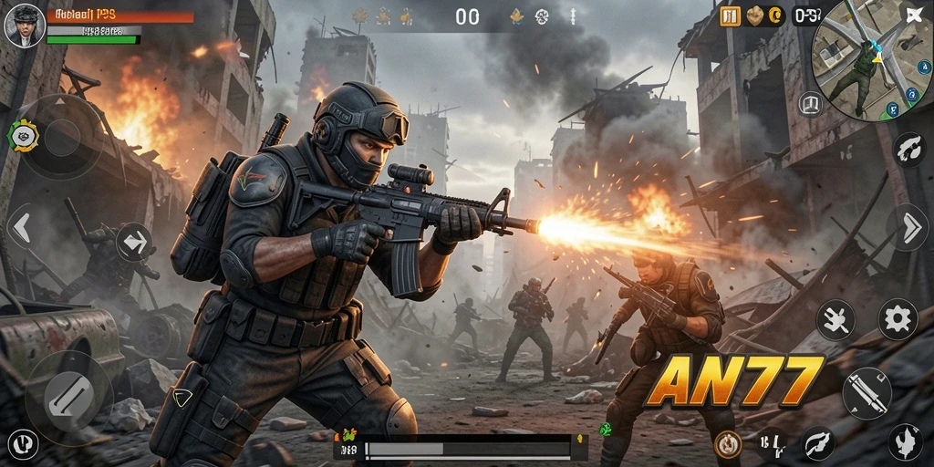 Gameplay AN777 yang seru dan mendebarkan dalam pertempuran TPS.