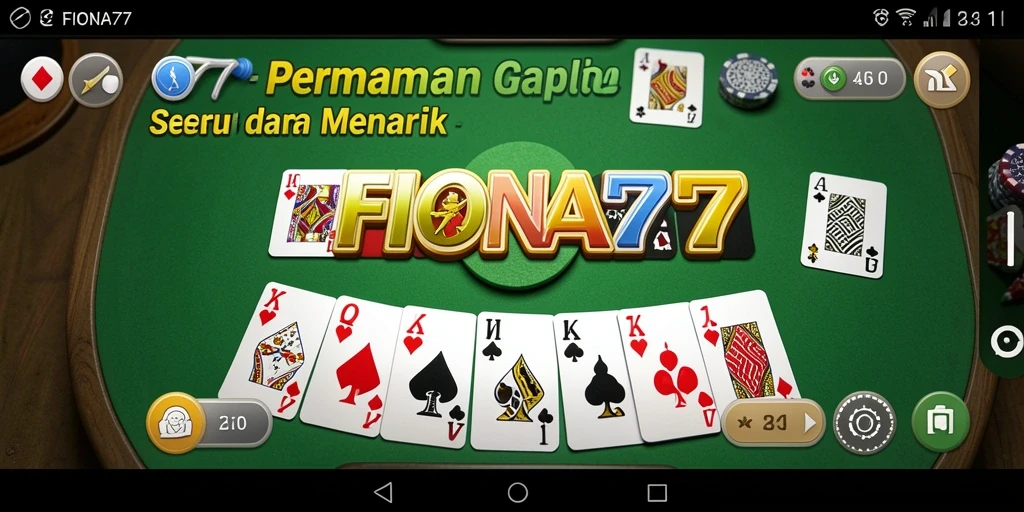 Screenshot FIONA77 menampilkan gameplay Gaple yang seru.