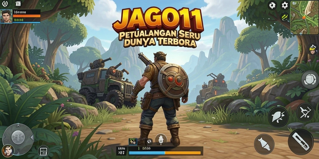 Screenshot gameplay JAGO11 menampilkan petualangan seru di dunia terbuka.