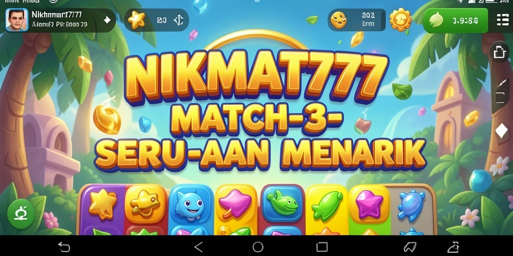 Tampilan menarik dari gameplay Match-3 di NIKMAT777.
