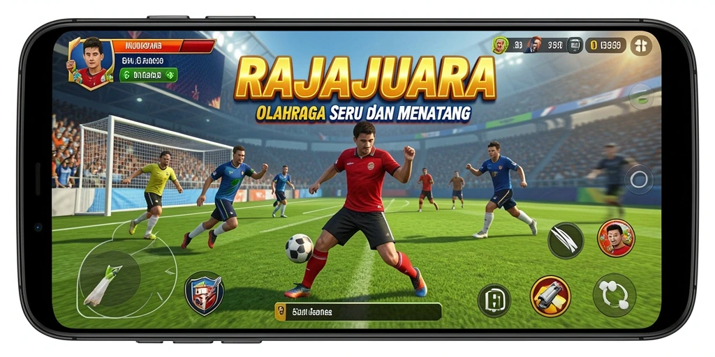 Tampilan screenshot RAJAJUARA dengan aksi olahraga yang seru.