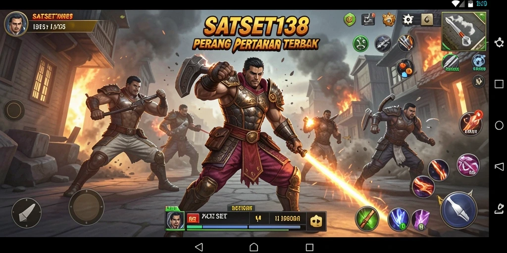 Tampilan gameplay seru dalam SATSET138 dengan aksi pertarungan yang mendebarkan.