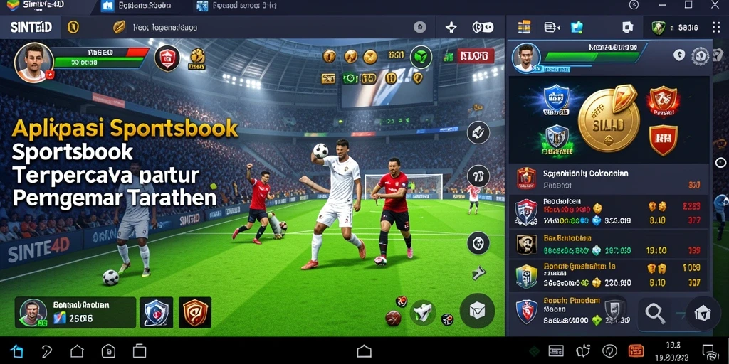 Tampilan gameplay utama SINTE4D saat memasang taruhan olahraga.